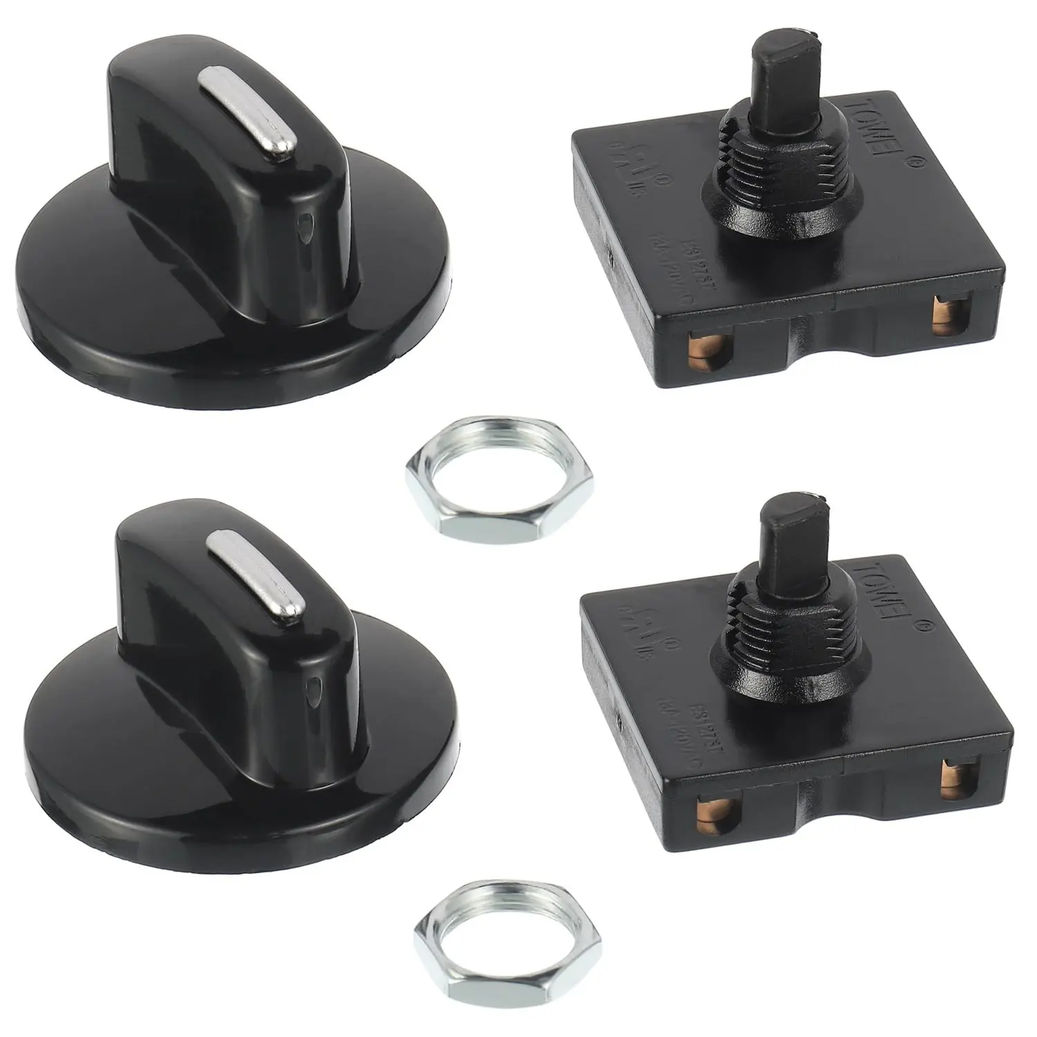 13A-125V/10A-250V Rotary Switch 4-Position 3-Speed Universal Speed Selector Heater Rotary Switch with Knob(Pack of 2pcs)