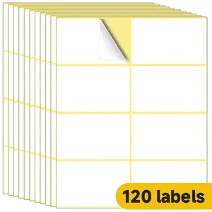 Printable Sticker Label, 15 Sheets Laser Inkjet Printing Adhesive Name Label Sticker, Label Sticker for Water Bottle Spice Bottle, Sticky Label