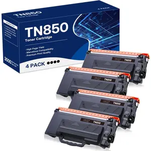 Compatible Toner  Replacement for Brother TN850 TN-850 TN820 TN-820 Work with HL-L6200DW HL-L5200DW MFC-L5850DW MFC-L6800DW DCP-L5600DN Printer (Black,4-Pack)