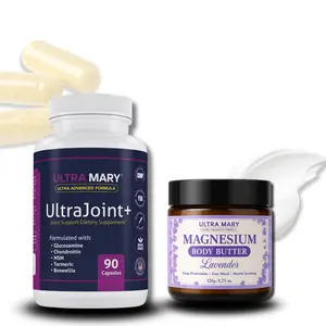 VIRAL Joint Support UltraMary+ (90 Capsules) + Magnesium Body Butter (4.23 oz) – Glucosamine 1500mg, Chondroitin, MSM, Turmeric & Boswellia – Muscle & Joint Relief Combo – Vegan, Lavender Scent – Articulaciones & Músculos