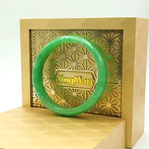 YingMart 48–72mm Jadeite Jade Green Bangle Gift for Her Grandma Mom Mens Sister Personalized Feng Shui Grandmother Bracelets