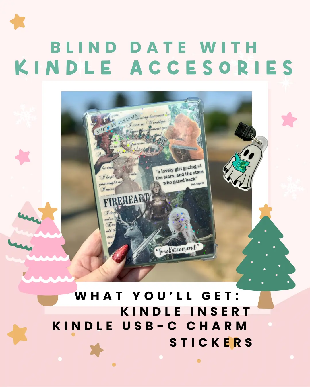 Blind Date with Kindle Accessories – Surprise Bundle for Book Lovers Sticker Sleeve Sticker Packs