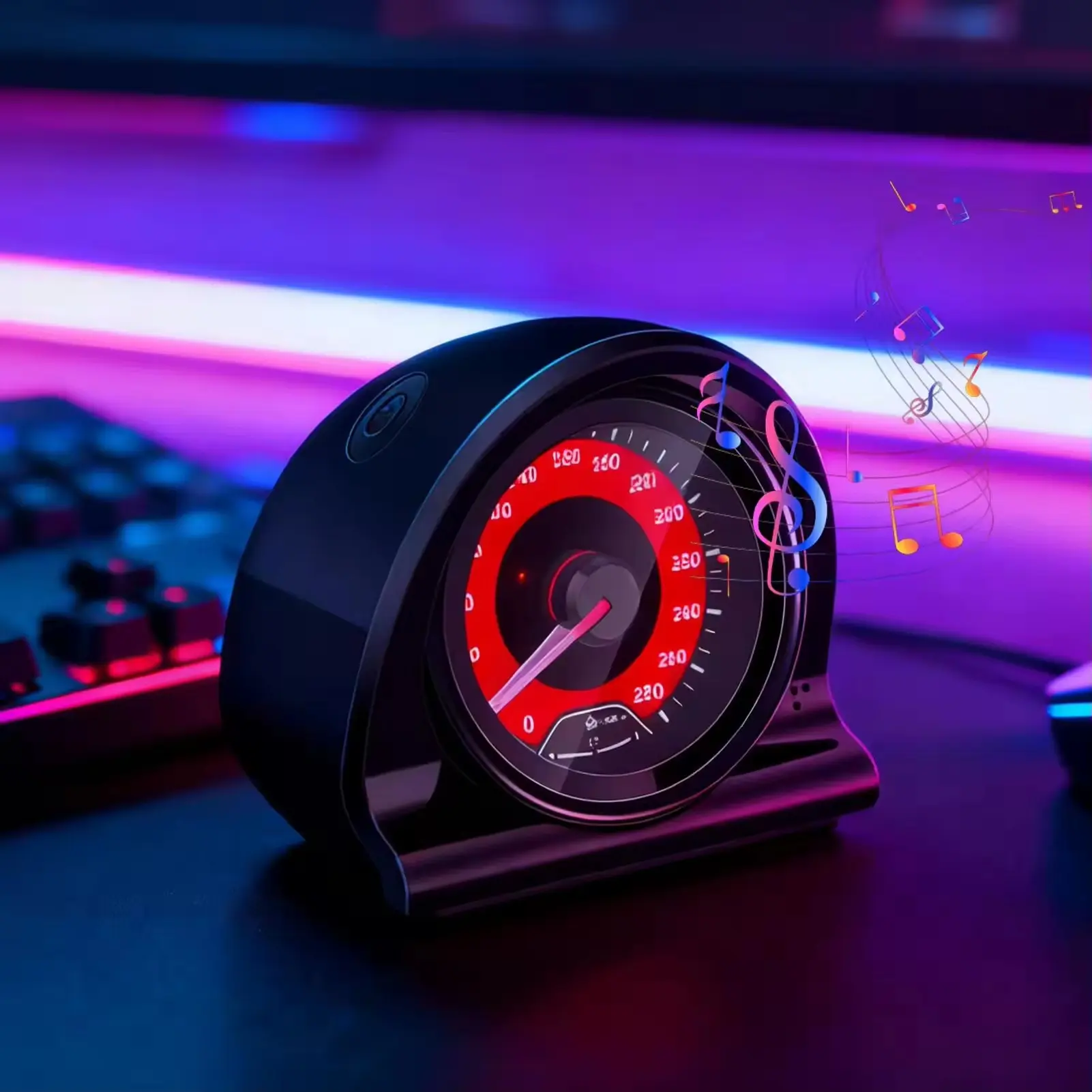 Car Music Rhythm Lamp, Speedometer Shape LED Light, RGB Colorful Voice Activated, Interior Party Decoration for DJ Stereo, Multifunctional Ambient Lights, Car Decorative Light, Car Ambient Lighting
