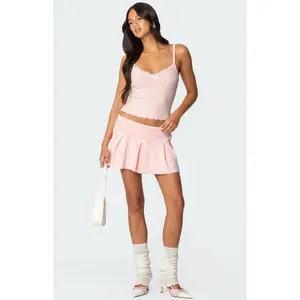 Edikted Women's Easter Pleated Knit Mini Skirt - Multicolor
