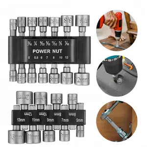 Power Nut Driver Drill Bit Set,1/4 Inch Hex Socket Adapter,Power Tool Accessories for Electric Screwdriver,Hand Dril,Suitable for Quicker Change Chuck,Electric Screwdriver,Hand Drill,Pneumatic Drill,Lithium Drill.