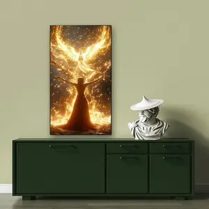 Phoenix & Flame Pattern DIY Diamond Arts Colorful Painting Kit without Frame, 5D Diamond Arts Colorful Painting Kit, Wall Art Decor for Home