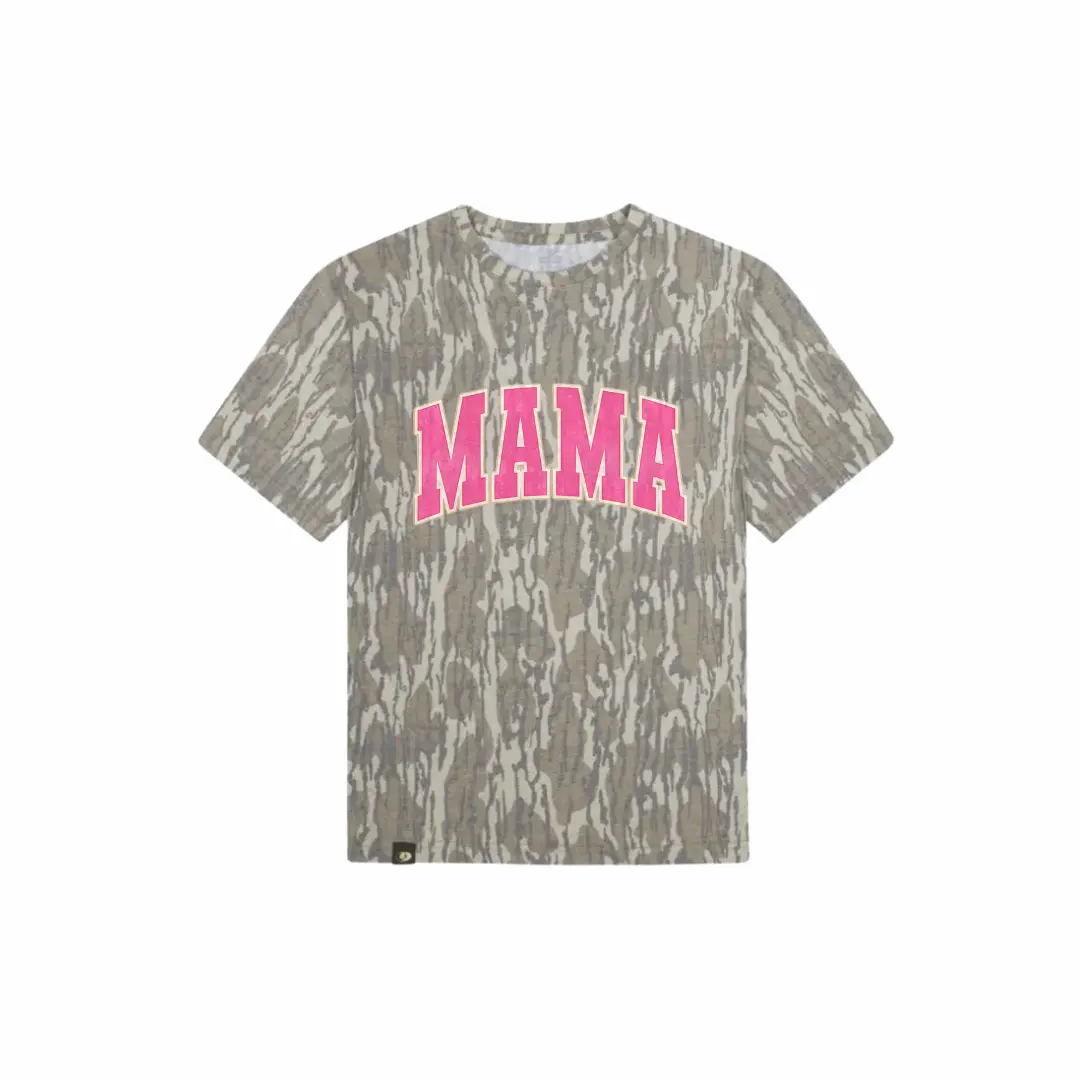 Pink Mama Mossy Oak Wash Out Turkey Track Tee Bottomland Camo Tee, Mossy Oak T-Shirt 3D All Over Print, Outdoors Hunting Sublimation, Fanmade Design
