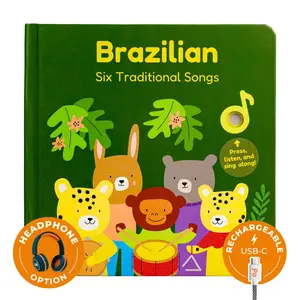 Cali's Books Brazilian Nursery Rhymes: Press and Sing Along Musical Children's Books - Interactive Sound Book with 6 Songs