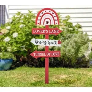 Glitzhome 41.75"H Valentine's This Way To LoveGarden Stake