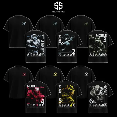 [Soulsborne Style] Vintage Noble Team - Halo Reach Unisex Hoodie, Noble Team Gaming Apparel, Spartan Core Shirt, Video Game Clothes, Reach Commemorative Merch, Gift For Him, Gift For Her, Sci-fi Streetwear Cotton Menswear Breathable Hem