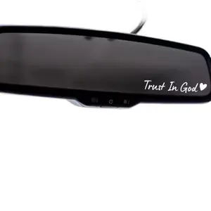 Letter & Heart Pattern Car Rearview Mirror Sticker for Fall, 2 Counts Self-adhesive Car Mirror Decal, Car Exterior Decoration Accessories, Men Gifts