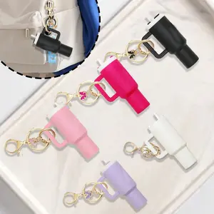 Stanley Cup Mini Roller Keychain Accessory, Butterfly Decoration, Personalized Bag Charm, Stylish Keychain, Women's Wallet Handbag Backpack Cute Cup Keychain