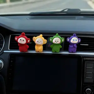 4-Piece Car Dashboard Decor Set, Cute Baby Design Creative Computer Screen Display Ornament, Stylish Auto Interior Accessories