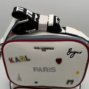 Karl Lagerfeld white and red mini backpack - Luxury Cosmetic Bag with Unique Design and Colorful Pattern for Travel