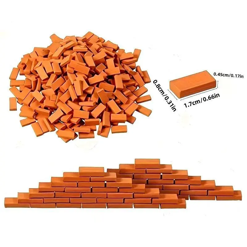 1:16 Scale Realistic Mini Bricks (50PCS) - Handmade Quality Crafts Supplies, Bricks & Parts for Model Walls, Decoration Hobby Projects