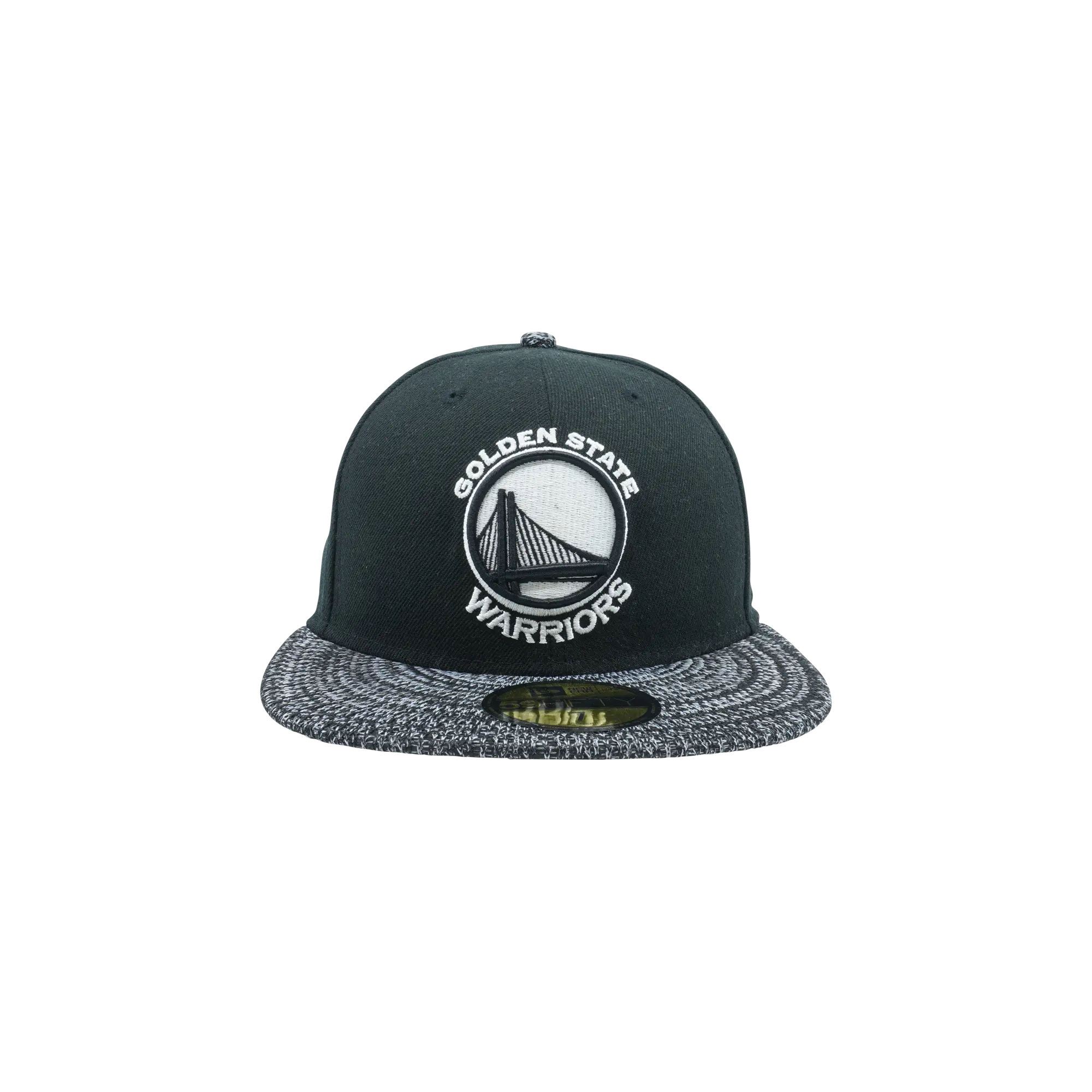 59FIFTY Golden State Warriors Visor Fresh Fitted Hat "Black / Heather White and Black - Brim" NE1120