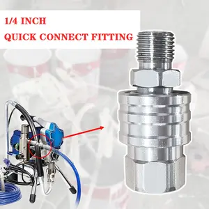 1PCS 1/4" Steel Quick ConnectCoupler for Airless Paint Sprayer, High Pressure Hose to Machine Connector, Hose Attachment