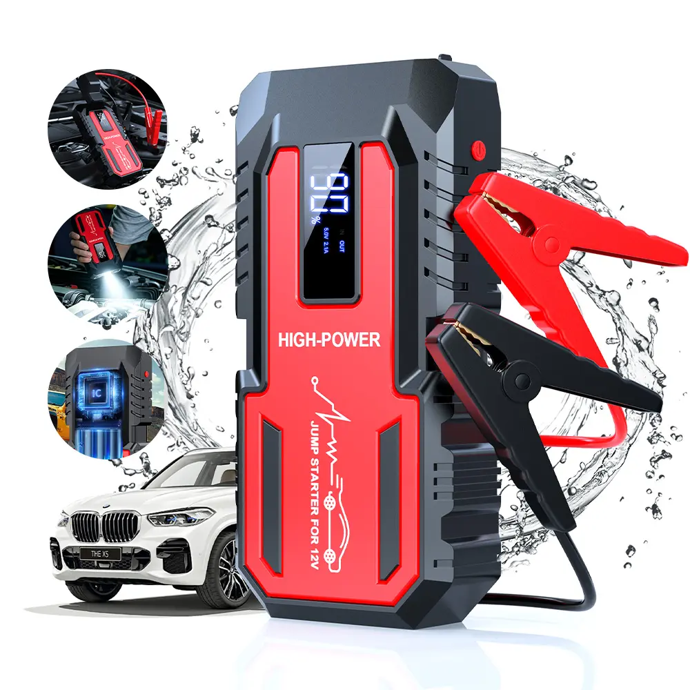 Car Battery Portable Emergency Jump Starter, 12V/14.8V Car Battery Starter, Suitable For 2.38-Gallon Gasoline And 1.85-Gallon Diesel Engines, Car Battery Booster Pack With Built-In LED Lights Automotive, Car Owners