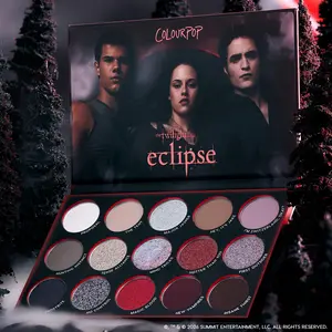 ColourPop x The Twilight Saga Eclipse Palette - Limited Edition 15 Shades - Matte, Metallic, Super Shock Pearlescent Glitter & New Metallic Chrome