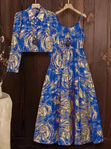 Elegant Women's Dress Set, Stylish Long Sleeve A-Line Maxi Dress, Minimalist, Spring, Perfect for Parties & Special Occasions, High-Quality Fabric