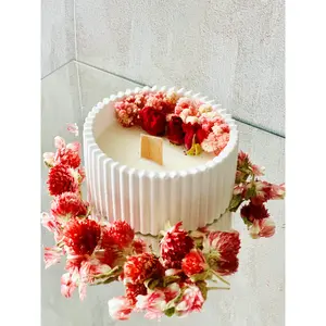 Bloom Candle in a handmade Ribbed container jar with Lid | Party Favors | Birthday Favors| Baby shower favors | Bridal shower favors
