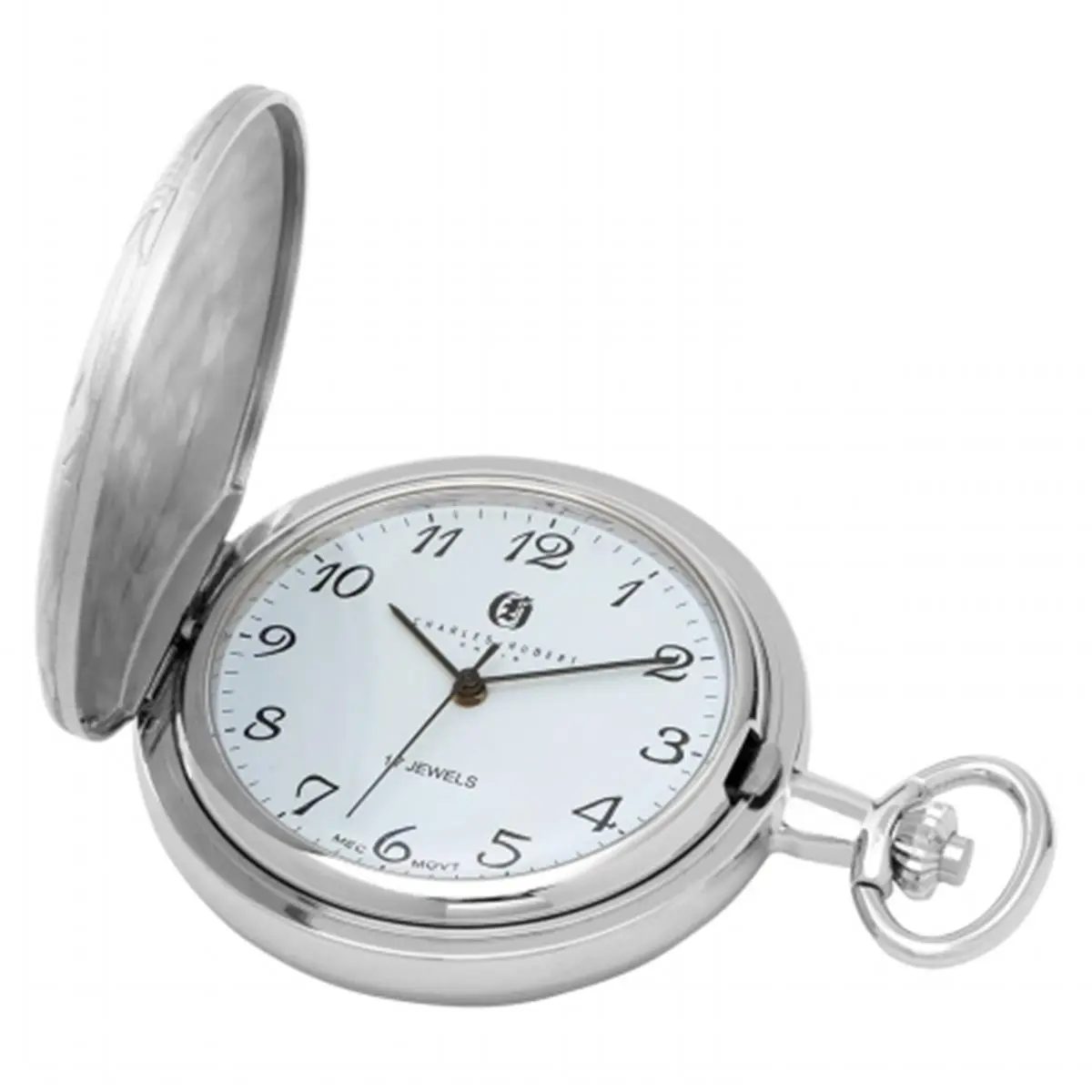 212 MAIN Charles-Hubert-Paris Unisex Mechanical Pocket Watch - Arabic Numerals, Basket Weave Design, Gift-Boxed