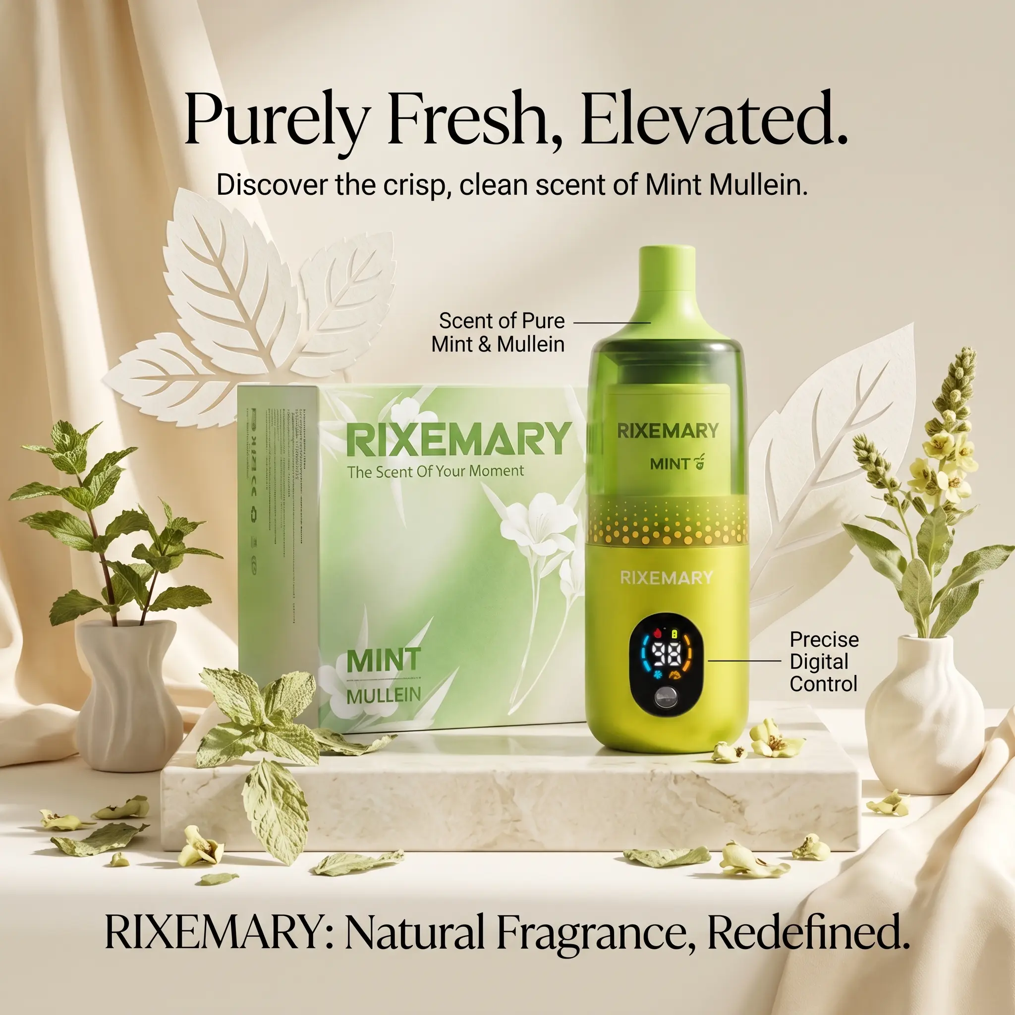 RIXMEMORY Brand New Mint Essential Oil Diffuser - Home Fragrance Device for Late-Night Study, Outdoor Activities, Indoor Air Purification hotel scent