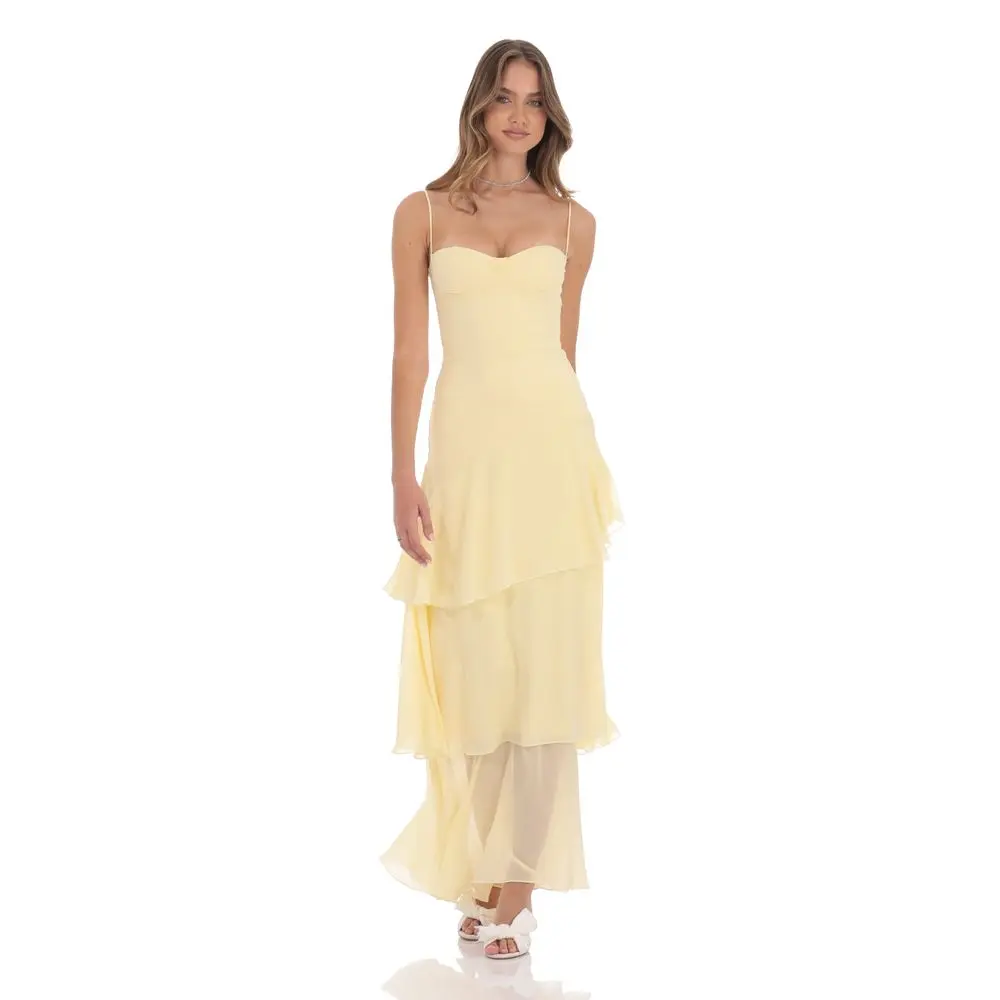 chinese dress ladies Yellow Remi Maxi Dress | Summer Halter Gown