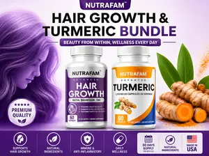 Nutrafam Advanced Hair Growth + Turmeric Supplement Budle  Dietary