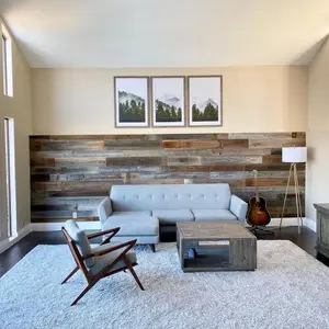 Eco-Friendly Accent Walls: Reclaimed Wood Wall Panels 25 sq ft packs. 7$ a sq ft