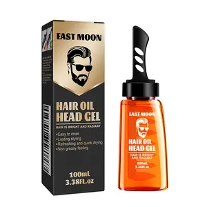 2-in-1 Men Hair Styling Gel Comb Long Lasting Slick Back Hair Wax Oil Head Cream Pomade for Men Fast Dry Strong Hold Non-Greasy Styling Comb 100ml