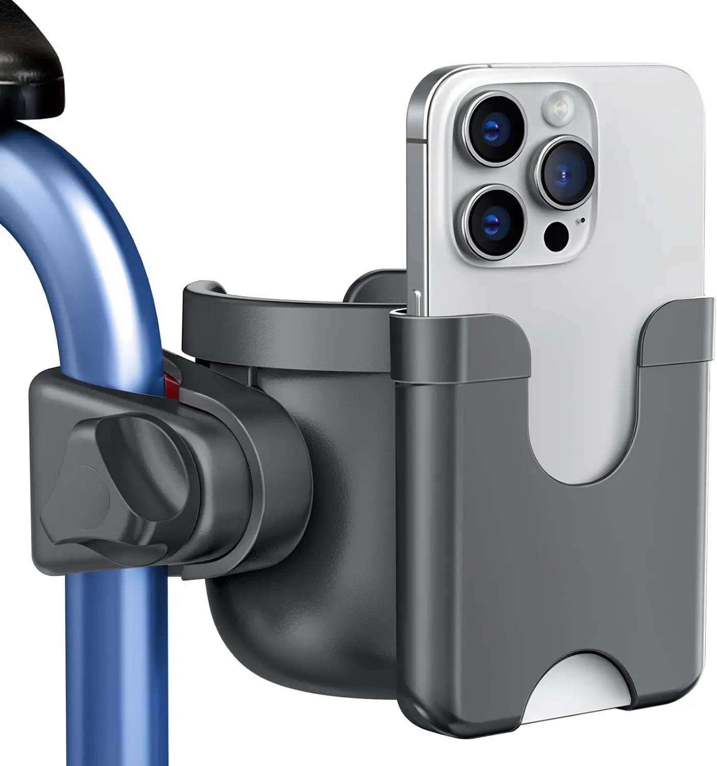Cup Holder for Walker, Wheelchair Cup Holder with Phone Holder for Seniors | Rollator Accessories for Adults, Drink Holder for Rolling Walker, Bike, Mobility Scooter, Stroller, Gifts for Seniors Over 80