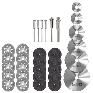 32Pcs Cutting Wheel Kit for Dremel Rotary Tools,Diamond Cutting Discs,HSS Circular Saw, Fiberglass Cut-Off Wheels with 6Pcs Mandrels Rotary Tool Accessories for Cutting Metal, Wood, Stone, PVC - Home Improvement.