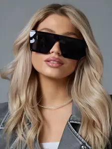 Women's Plastic Square Frame Glasses, Retro Style Casual Fashion Eyewear, Trendy -Inspired Design, Daily Wear Accessory, Trendy Vintage Sunglasses