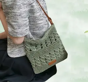Women's Straw Shoulder Bag Crochet Woven Crossbody Bag Casual Beach Vacation Shoulder Bag， Summer Beach Bag
