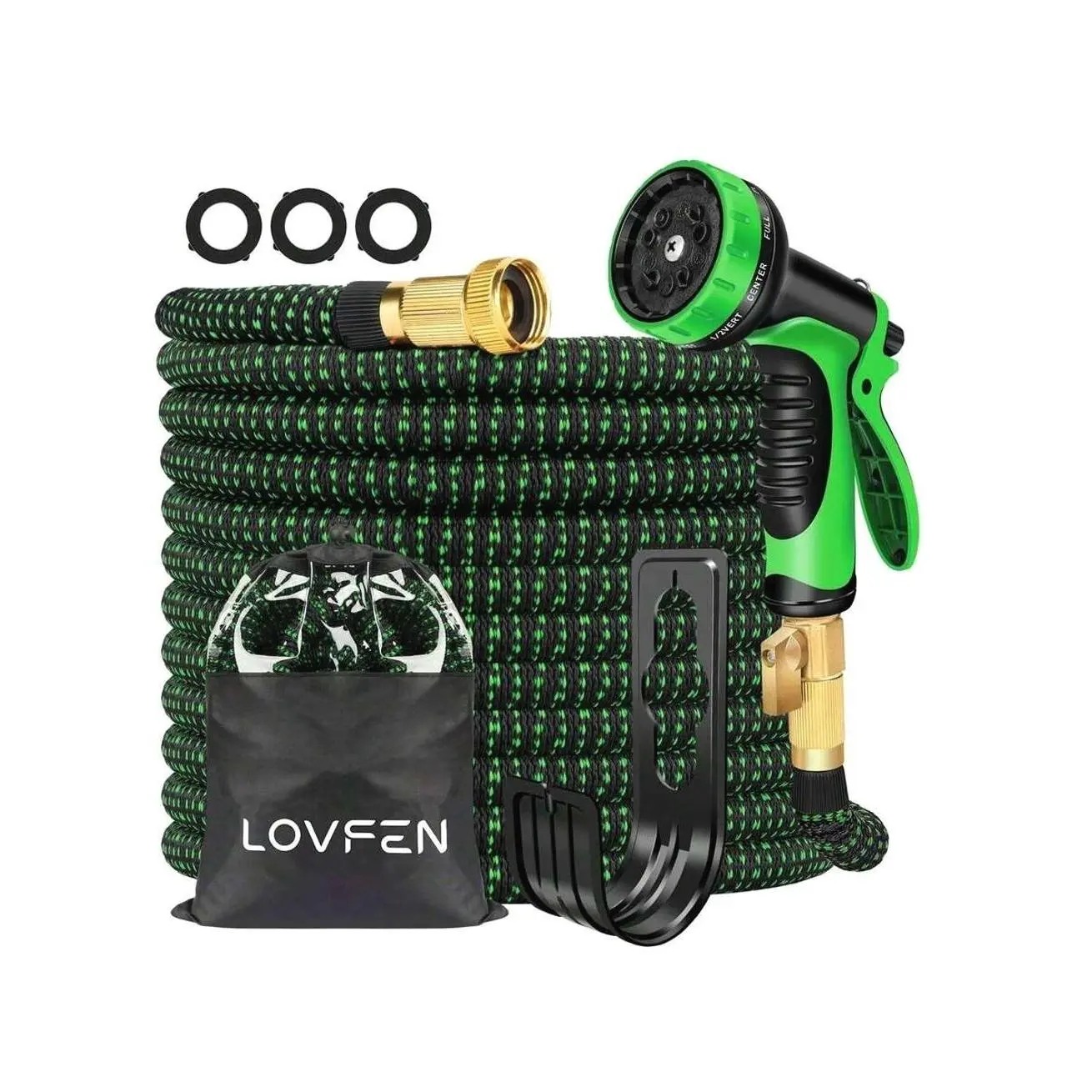 Expandable Garden Hose, Kink-Free Flexible Water Pipe with 10-Pattern Spray Nozzle, Leak-Proof Lightweight Hose for Lawn, Patio and Gardening
