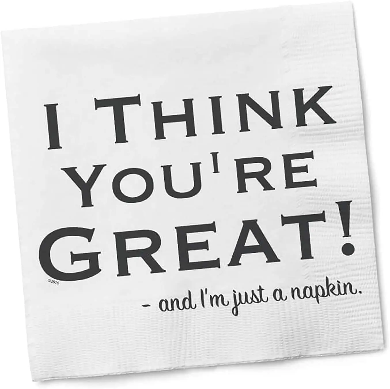 Funny Cocktail Napkins – “I THINK YOU'RE GREAT AND I'M JUST A NAPKIN” – 20 Pack | Hilarious Disposable Paper Napkins for Parties, Bars, Weddings, Birthdays, Bachelorette & Adult Gatherings