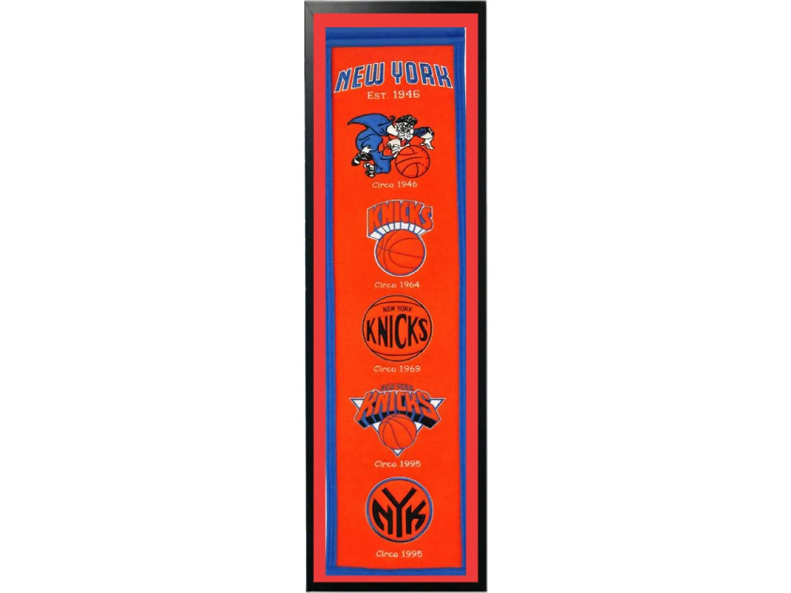 Encore Select 109-83 New York Knicks Logo History Felt Banner - 14 x 37 in.