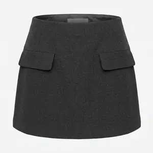 ASOS DESIGN tailored pocket detail mini skirt in gray size 14