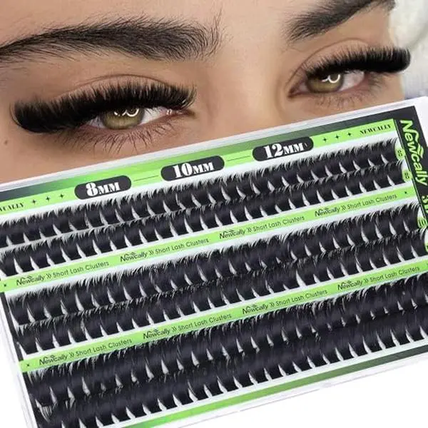 Fluffy Lash Clusters 8-12MM Short Cluster Eyelash Extensions Wispy Eyelash Clusters Thick Volume DIY Lash Extension Eye Lash Clusters Individual Lashes Cluster Lashes by Newcally