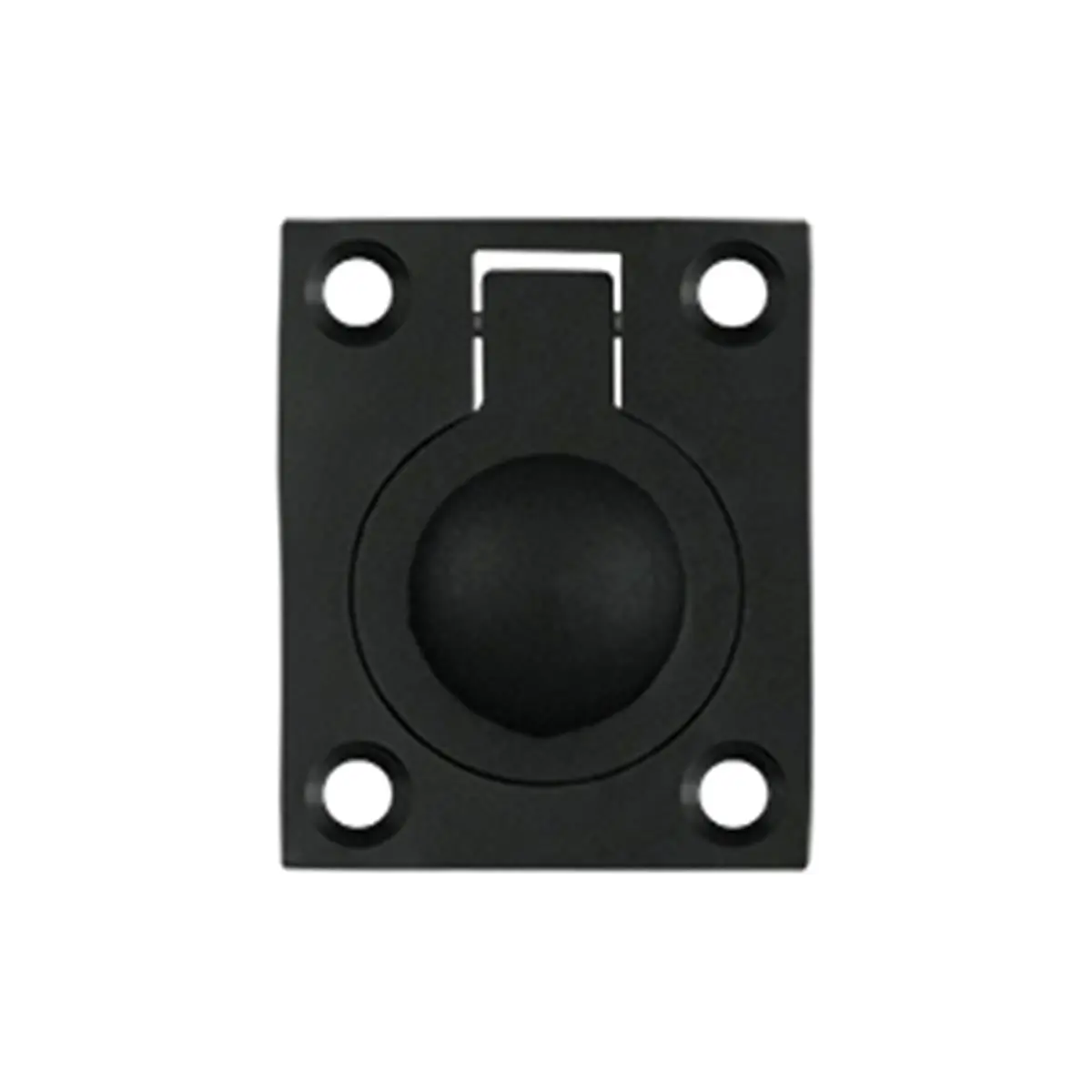 212 MAIN Solid Brass Flush Type Ring Pull - Weatherproof, Corrosion-Proof, 1.75x1.37 in Black Door Hardware