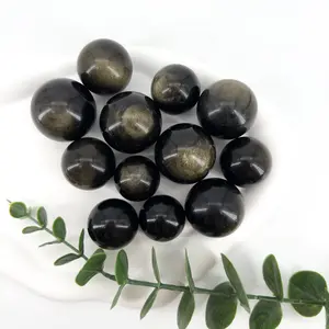 【Star Gate】1 count Natural Golden Obsidian Sphere Crystal, golden glitter crystal, home decoration, holiday gift