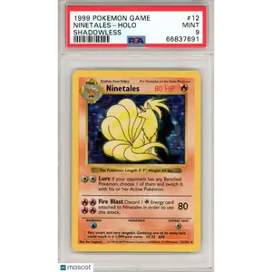 1999 Pokemon Game Ninetales #12 Holo Shadowless PSA 9 MINT