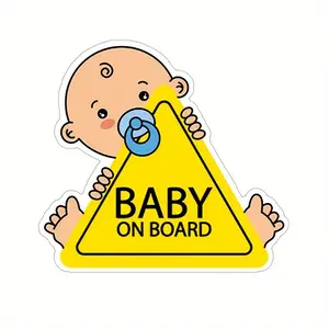 Baby On Board Decal High Visibility Car Window Sticker Adorable Child Safety Sign for Vehicles and SUV Bumper Car Decals