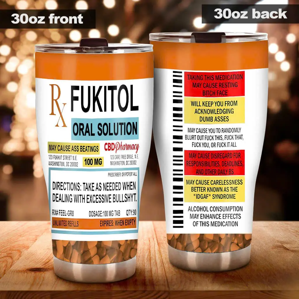 Funny Fukitol Oral Solution Tumbler Coffee Mug Funny Gift Mug For Friends, Coworkers, Humor, Sarcasm - scs10001