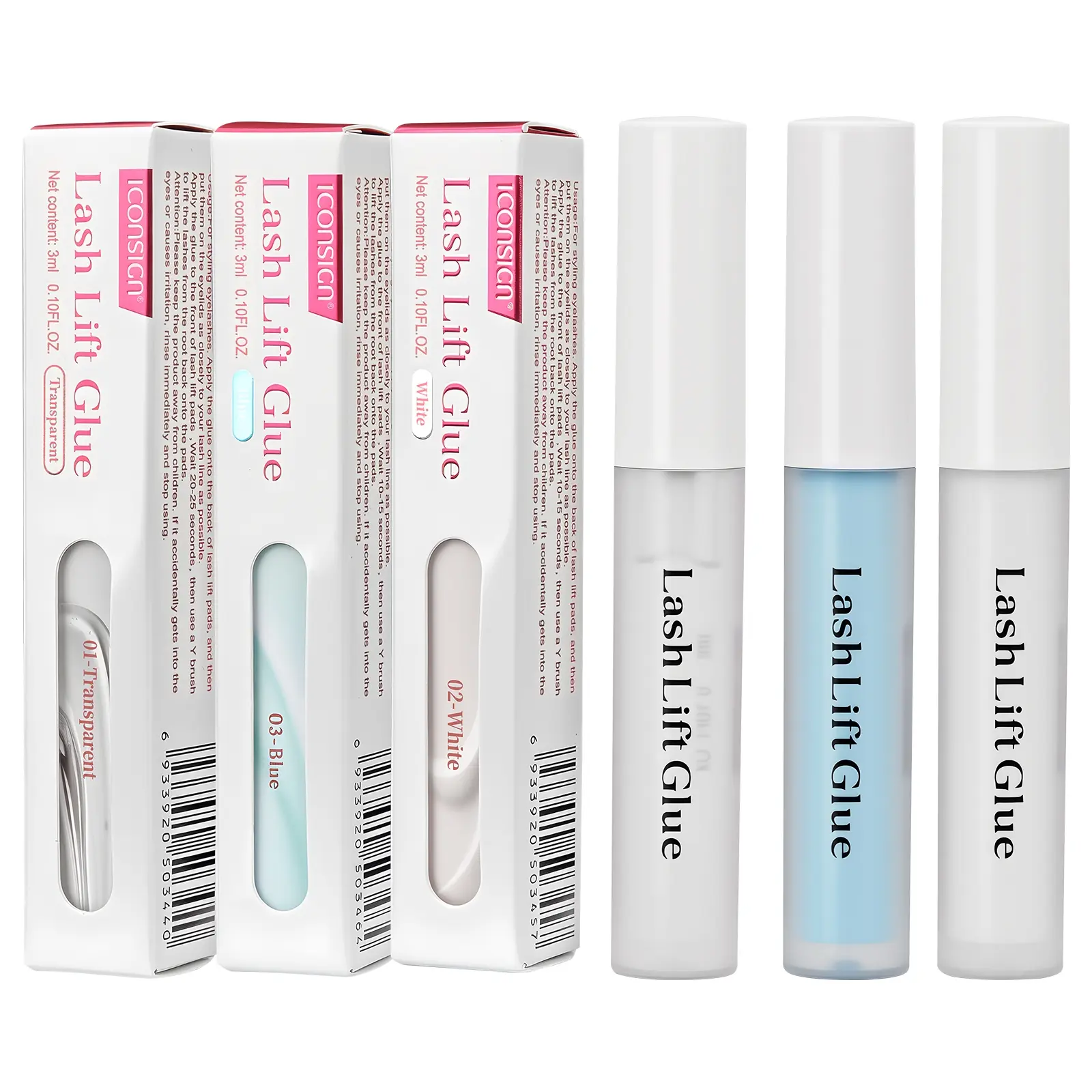 Iconsign Eyelash Perming Glue Cosmetic Makeup 3ML Fast Adhesive for Long-Lasting Hold, Ideal for Lash Lifting and Curling, Waterproof and Strong Bonding
