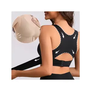 Women’s Posture Correction Bras Front-Closure Push-Up Bra No Underwire Beauty-Back Bralette Full-Coverage Bra