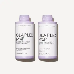 OLAPLEX Blonde + Bond Duo - Highly Concentrated Hydrating Purple Shampoo & Conditioner to Brighten, Tone, Strengthen, & Smooth