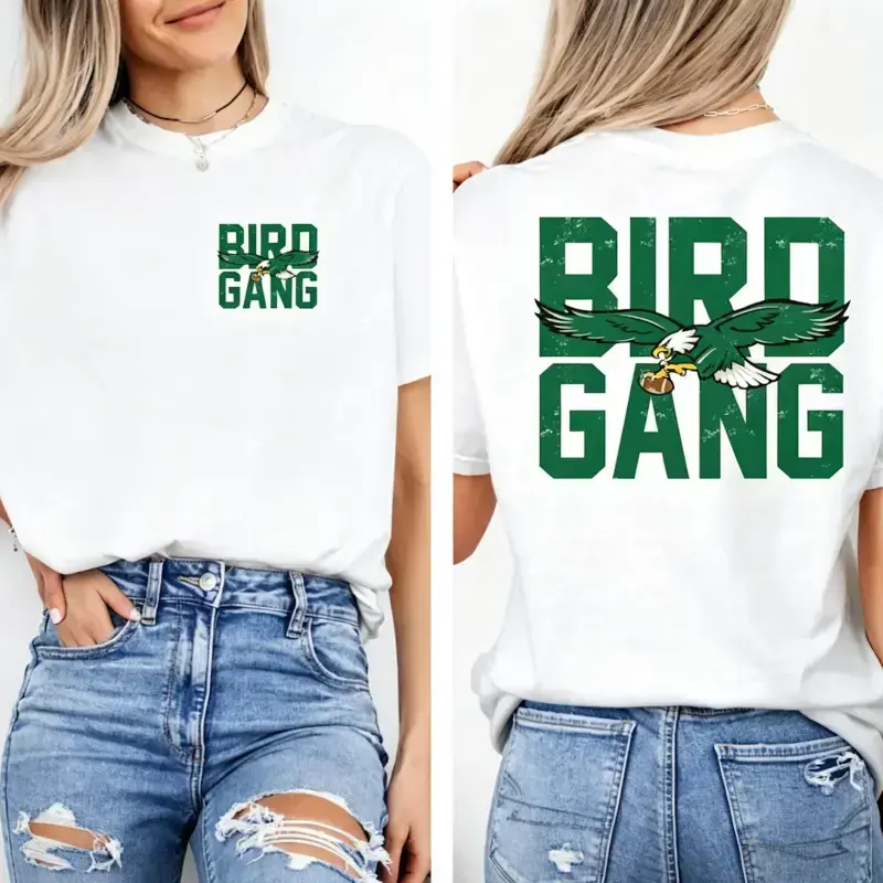 Road to Victory Philly,  Bird Gang T-shirt Sundays Are For The Birds & Bird Gang Shirt  2 Sided Printing Philadelphia Football Mascot Bird Gang Philadelphia Football  Game Day Tee Retro Football Fan Gifts