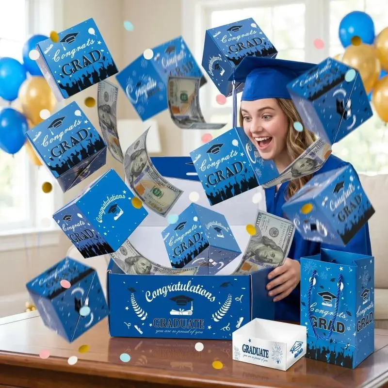 2026 Graduation Surprise Pop-Up Gift Box, Pop-up Surprise Money Box, Holds Cash, Cards, Jewelry, Graduation Pop-up Gift Box, Luxury Paper Explosion Gift Box for Birthday/Anniversary/Valentine's Day/Proposal Graduation Gift-MM